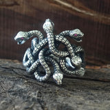 Gothic Multiple Snakes Entwined Sterling Silver Ring | Gthic.com