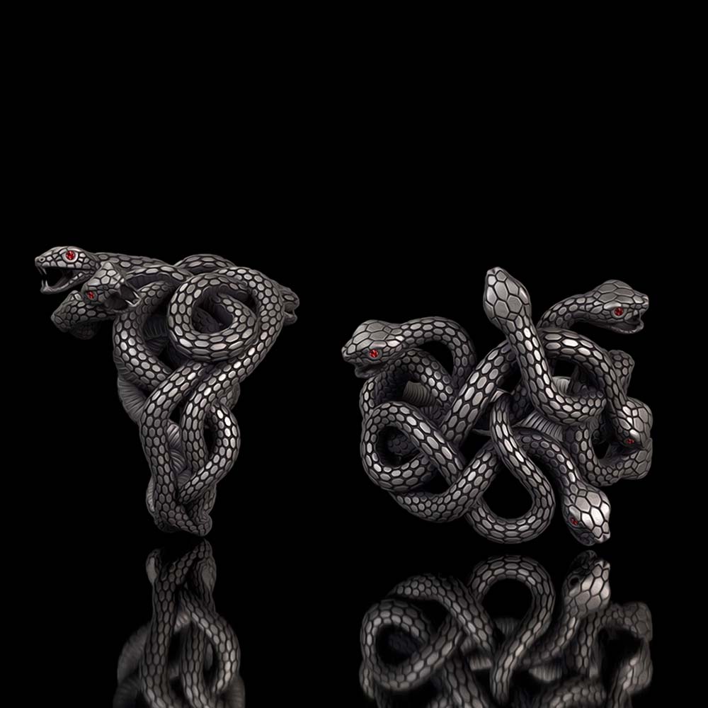 Gothic Multiple Snakes Entwined Sterling Silver Ring | Gthic.com