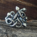 Gothic Multiple Snakes Entwined Sterling Silver Ring | Gthic.com
