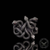 Gothic Multiple Snakes Entwined Sterling Silver Ring | Gthic.com