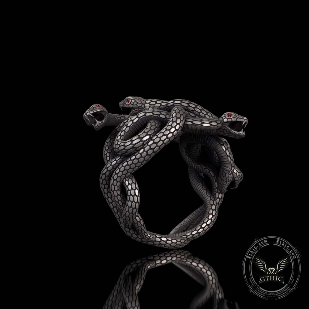Gothic Multiple Snakes Entwined Sterling Silver Ring