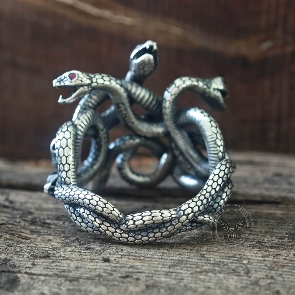 Gothic Multiple Snakes Entwined Sterling Silver Ring