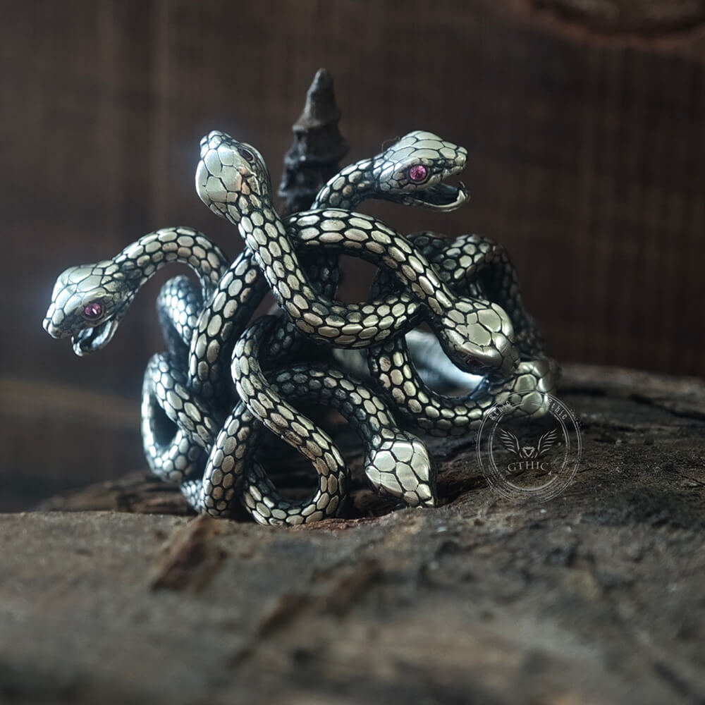 Gothic Multiple Snakes Entwined Sterling Silver Ring