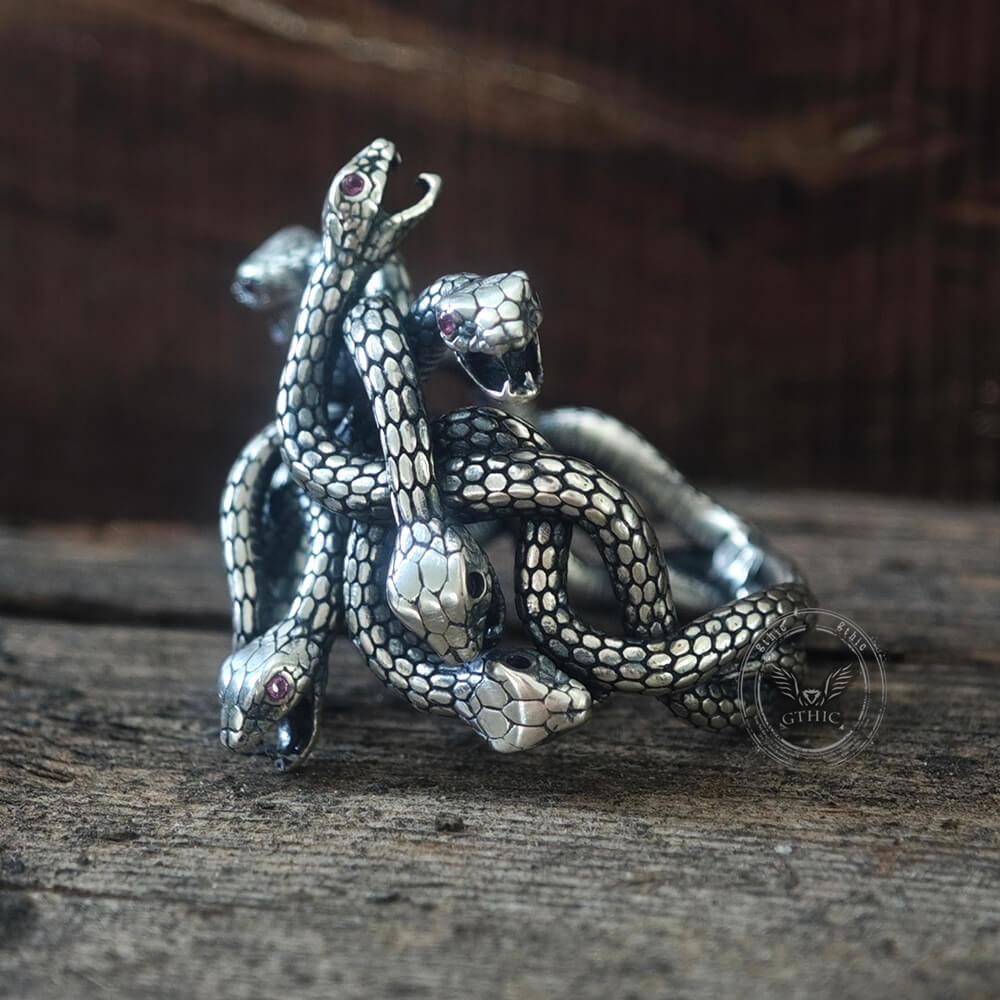Gothic Multiple Snakes Entwined Sterling Silver Ring