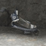 Gothic Mutant Fish Sterling Silver Animal Ring