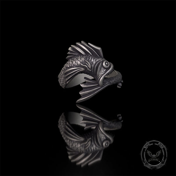 Gothic Mutant Fish Sterling Silver Animal Ring | Gthic.com
