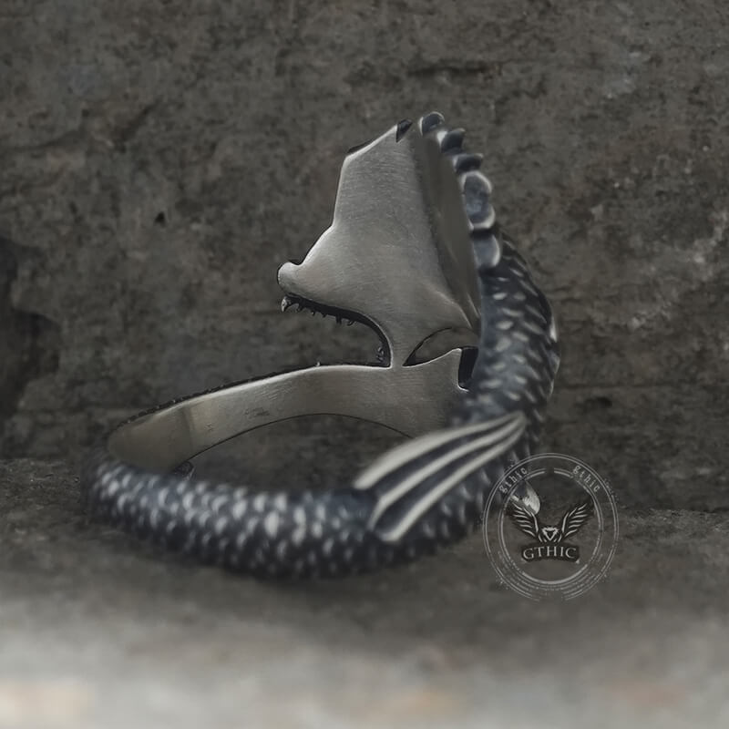 Gothic Mutant Fish Sterling Silver Animal Ring