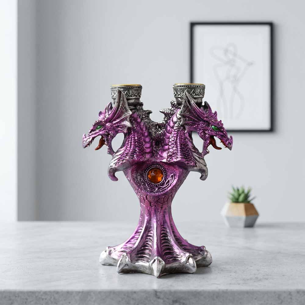 Gothic Mythical Dragon Resin Candle Holder