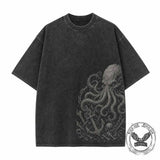 Gothic Octopus Anchor Vintage Washed T-shirt