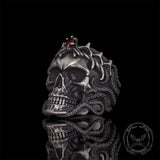 Gothic Octopus Gem Crown Skull Sterling Silver Ring | Gthic.com