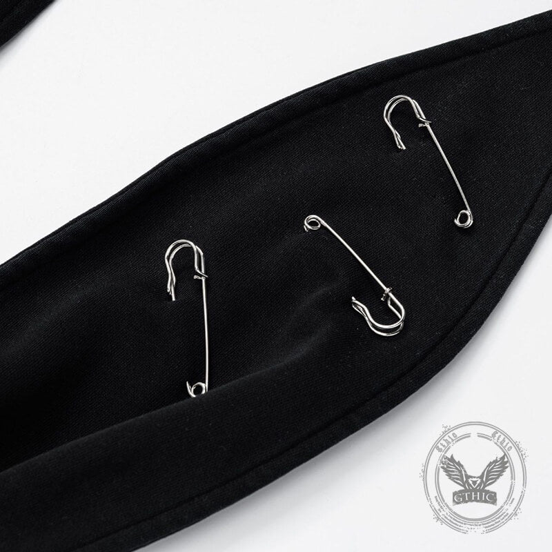 Gothic Paperclip Rabbit Ears Loose Hoodie Coat