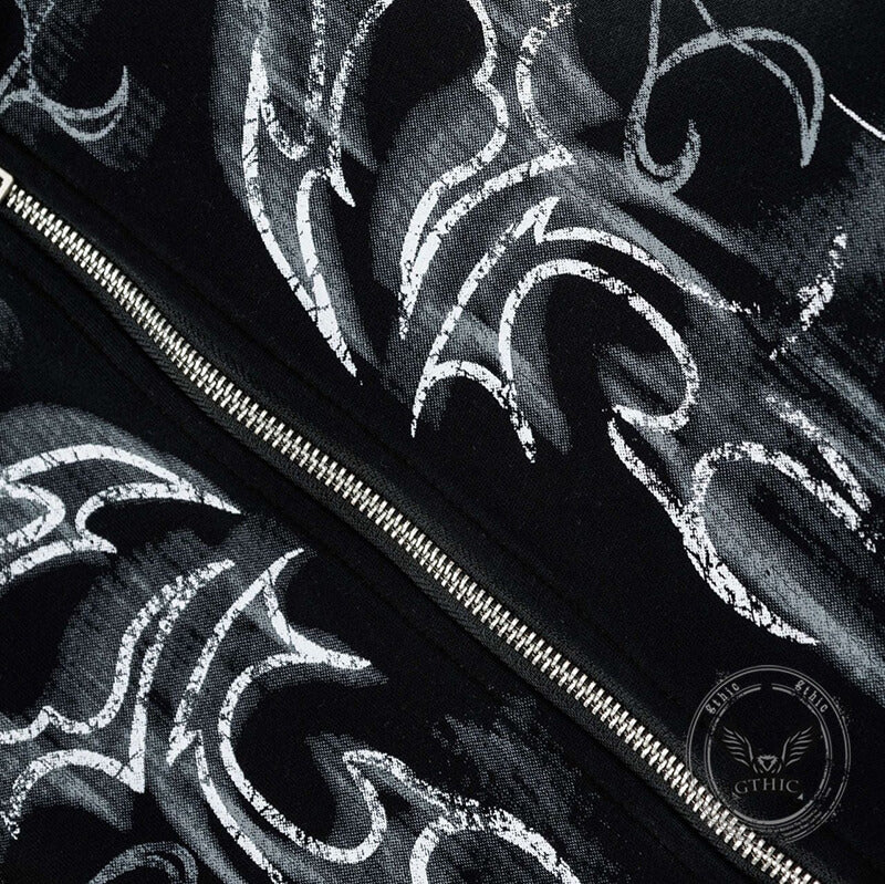 Gothic Paperclip Rabbit Ears Loose Hoodie Coat