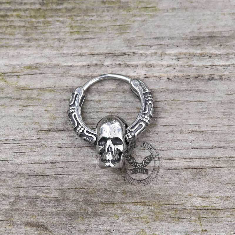 Gothic Pattern Skull Stainless Steel Earrings | Gthic.com