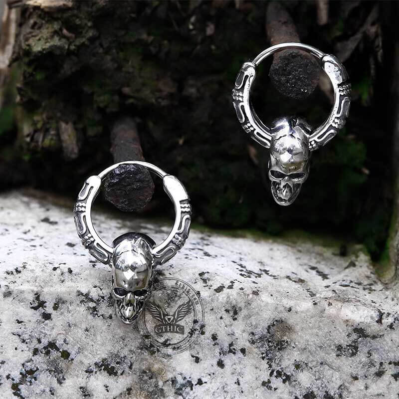 Gothic-Muster-Totenkopf-Ohrringe aus Edelstahl