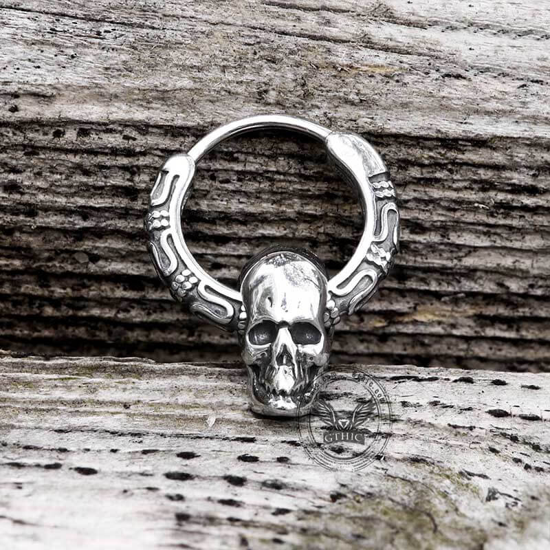 Gothic Pattern Skull Stainless Steel Earrings | Gthic.com