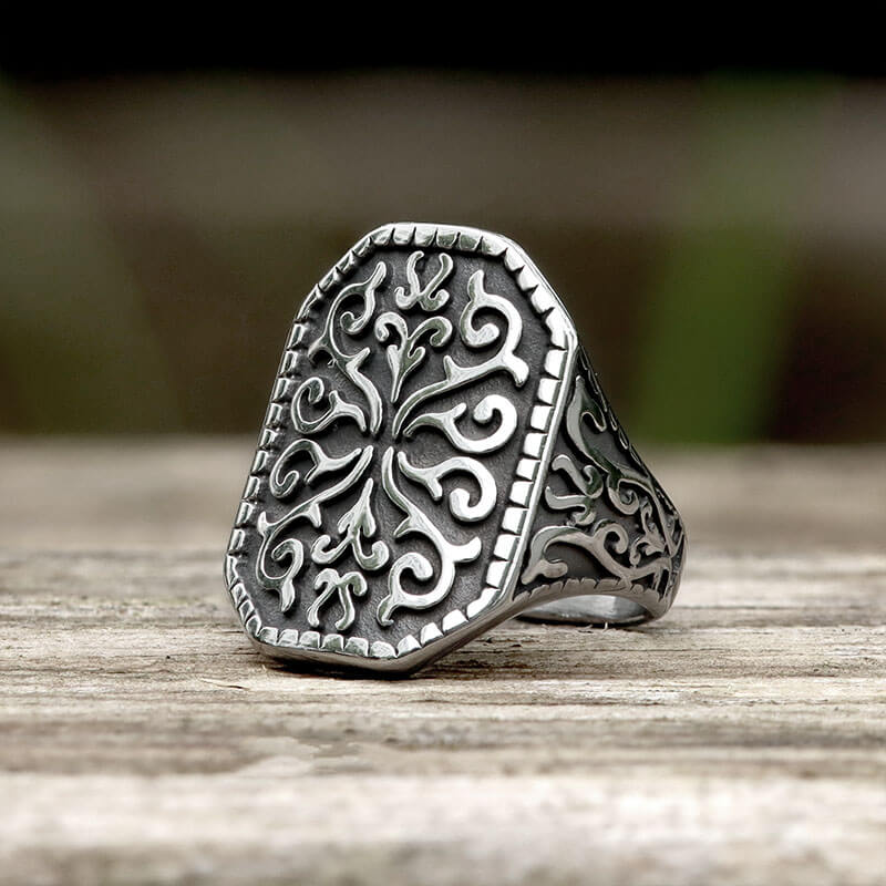 Gothic Pattern Stainless Steel Ring | Gthic.com