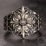 Gothic Pattern Sterling Silver Open Ring