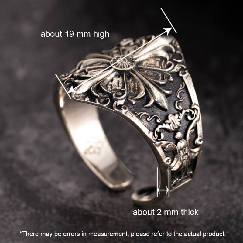 Gothic Pattern Sterling Silver Open Ring – GTHIC