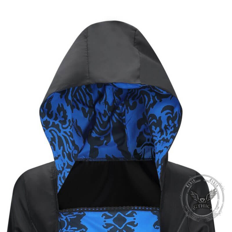 Gothic Print Palace Style Hooded Halloween Dress Costume