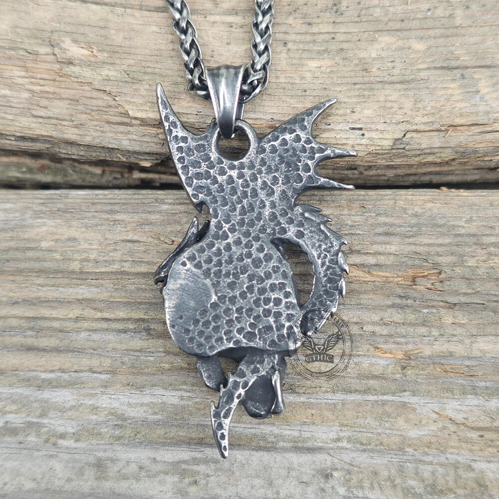 Gothic Pterosaur Skull Stainless Steel Pendant | Gthic.com