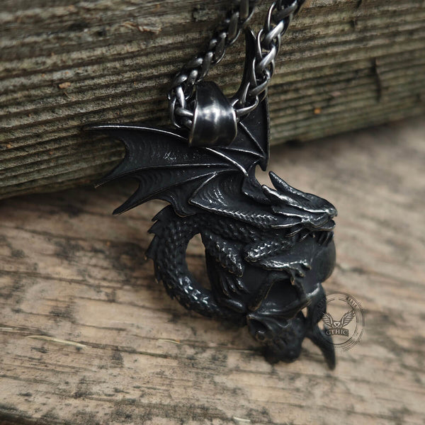 Gothic Pterosaur Skull Stainless Steel Pendant | Gthic.com