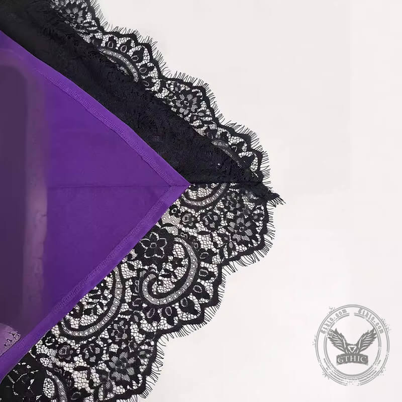 Gothic Purple Lace Patchwork Lace Up Dress