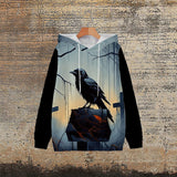 Gothic Raven Cross Polyester Hoodie | Gthic.com