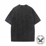 Gothic Raven Skull Cotton Vintage Washed T-shirt