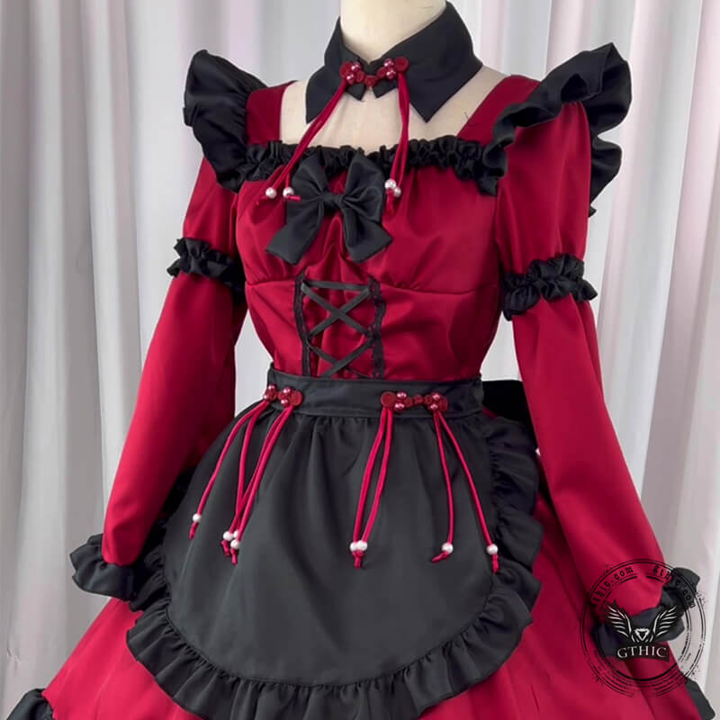 Gothic Red Demon Anime Lolita Dress, Polyester / M Gothic Red Demon Anime Lolita Dress, Polyester / M