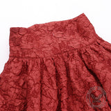 Gothic Red High Waist Lace Up Lolita Skirt