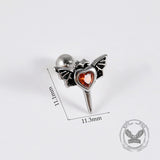 Gothic Red Zircon Snake Stainless Steel Animal Piercing Earrings