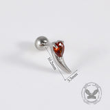 Gothic Red Zircon Snake Stainless Steel Animal Piercing Earrings