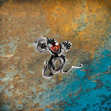 Gothic Red Zircon Snake Stainless Steel Animal Piercing Earrings