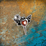 Gothic Red Zircon Snake Stainless Steel Animal Piercing Earrings