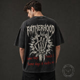 Gothic Rock Hand Fatherhood Vintage Washed T-shirt | Gthic.com