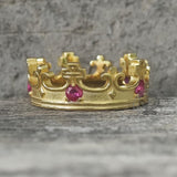 Gothic Roman Gemstone Crown Sterling Silver Ring