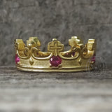 Gothic Roman Gemstone Crown Sterling Silver Ring