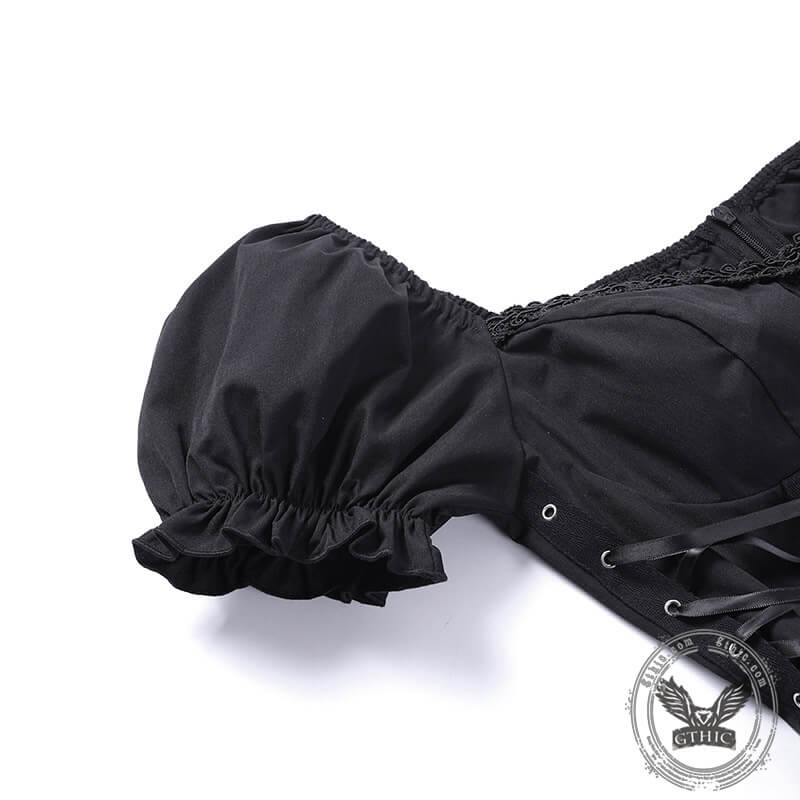 Gothic Rose Embroidered Off Shoulder Dress | Gthic.com