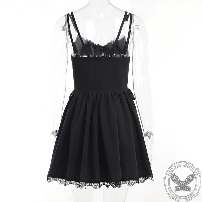 Gothic Rose Embroidered Off Shoulder Dress