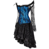 Gothic Ruffled Lace-up Corset Dress Suit