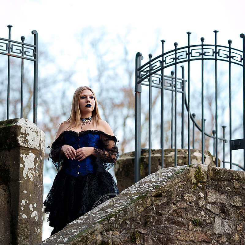 Gothic Ruffled Lace-up Corset Dress Suit