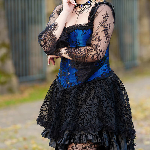 Gothic Ruffled Lace-up Corset Dress Suit