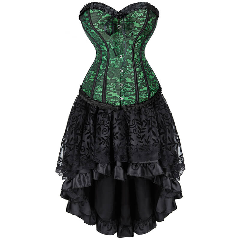 Gothic Ruffled Lace-up Corset Dress Suit – GTHIC
