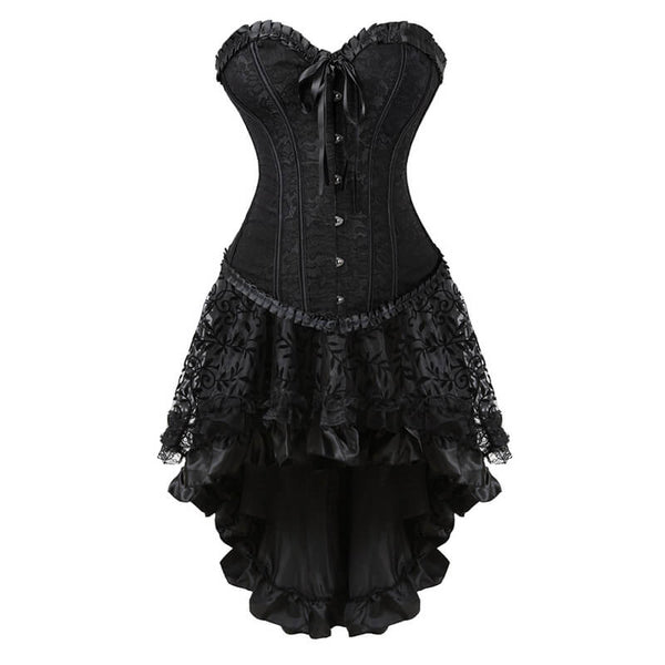 Gothic Ruffled Lace-up Corset Dress Suits | Gthic.com