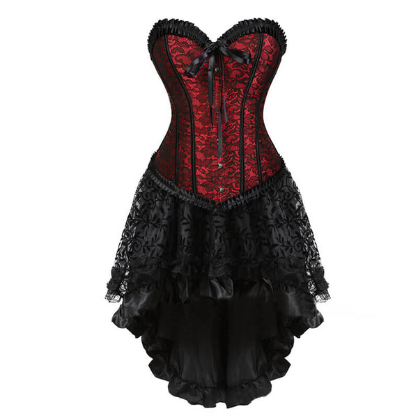 Gothic Ruffled Lace-up Corset Dress Suits | Gthic.com