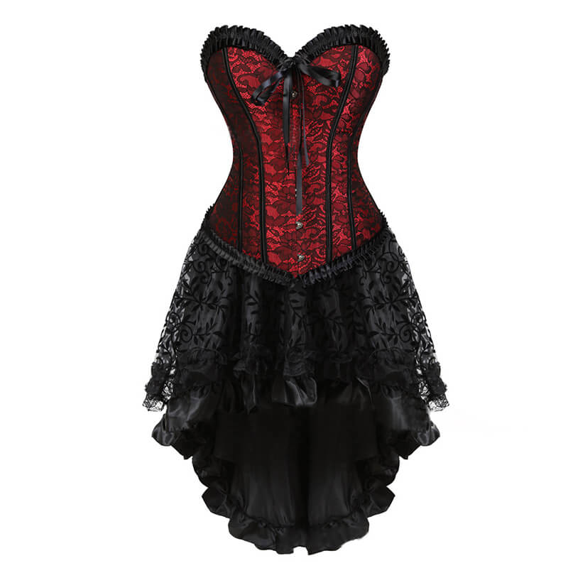 Gothic Ruffled Lace-up Corset Dress Suit – GTHIC