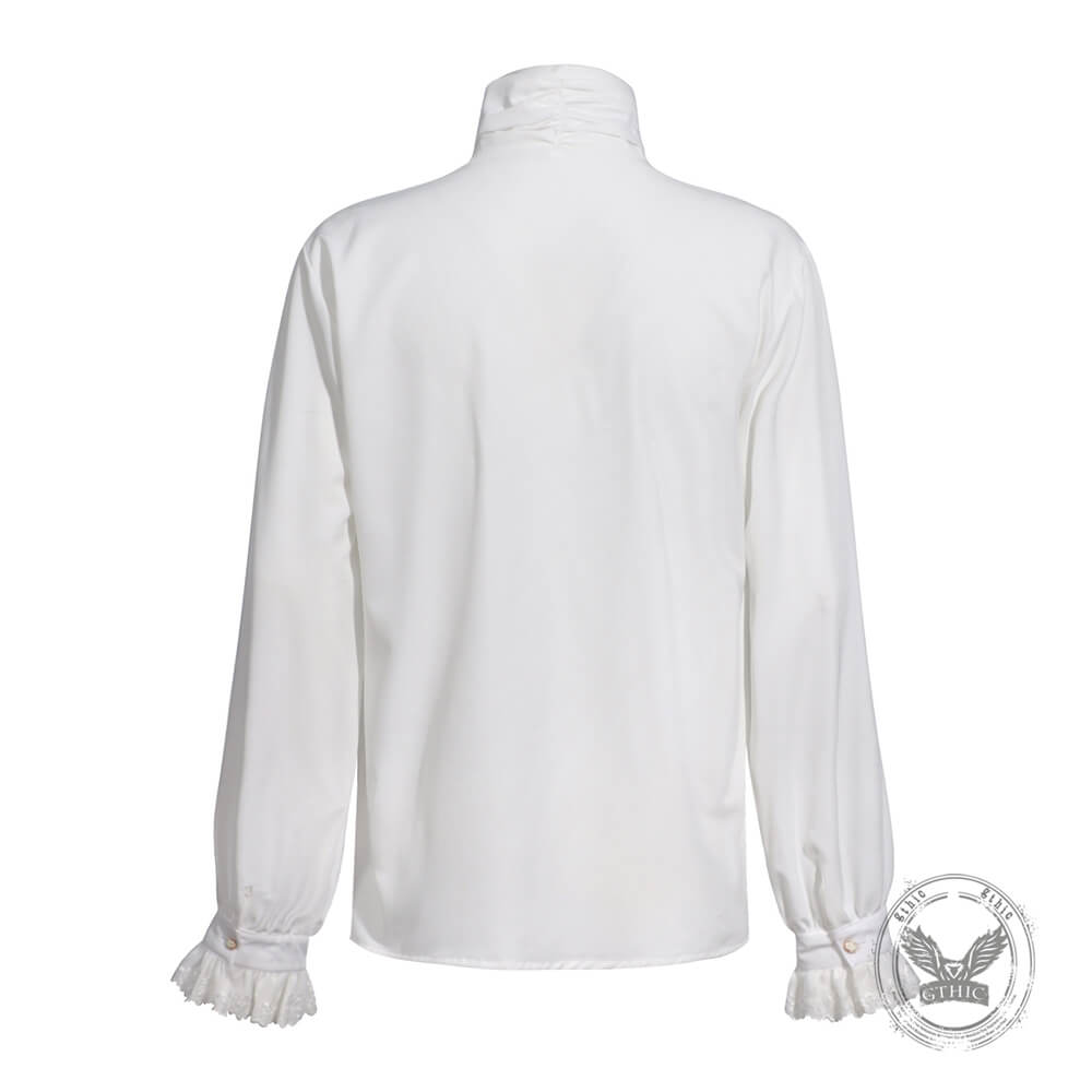 Gothic Ruffled Stand Collar Long-Sleeved Shirt