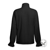 Gothic Ruffled Stand Collar Long-Sleeved Shirt