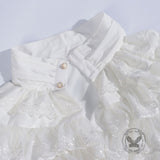 Gothic Ruffled Stand Collar Long-Sleeved Shirt
