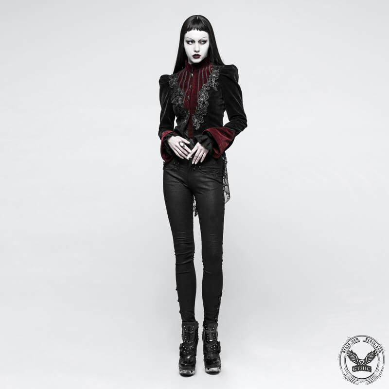 Chaqueta gótica de pana de sarga con cola de tijera